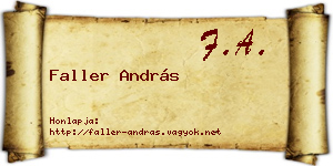 Faller András névjegykártya